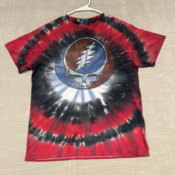 Vintage GRATEFUL DEAD Tie Dye Band T Shirt Medium Skull Lighting‎ Bolt - Picture 1 of 10